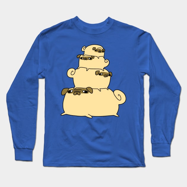 Pug Pile Long Sleeve T-Shirt by saradaboru